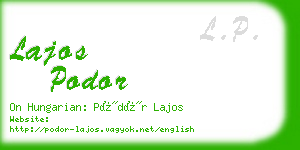 lajos podor business card